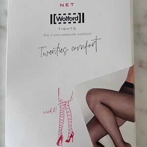 Wolford Net Tights with Red Detailing